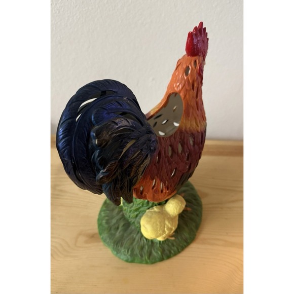 VTG PARTYLITE ROOSTER & CHICKS Ceramic Tea Lite Candle Holder  Cottage Core - Picture 3 of 7